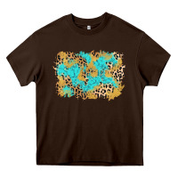 Glitter Leopard Turquoise Background Heavy Core Tee | Teevron