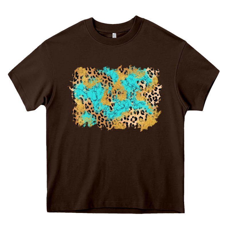 Glitter Leopard Turquoise Background Heavy Core Tee by AdoDesignShop | Teevron