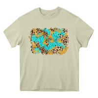 Mossy glitter leopard turquoise background Heavy Core Tee - AdoDesignShop