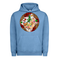 Pigment Pebble Blue Christmas chicken Urban Hoodie - Artiststas