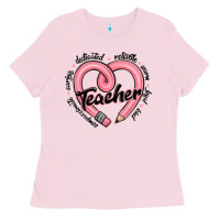 Bubblegum Pink valentine's day pencil heart teacher quotes Ladies Tee - MaliasSmallBusiness