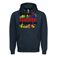 Navy Being an au some teacher is a work of the heart Zipper Hoodie - FaDigitalArtStudio
