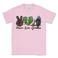 Bubblegum Pink Peace Love Gorillas Classic Tee - LillyAllenDesigns