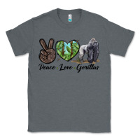 Charcoal Heather Peace Love Gorillas Classic Tee - LillyAllenDesigns
