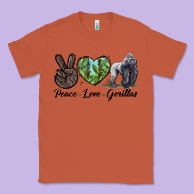 Peace Love Gorillas Classic Tee Designed By Lillyallendesigns