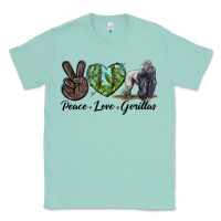 Seafoam Peace Love Gorillas Classic Tee - LillyAllenDesigns