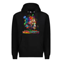 Black Embrace neurodiversity Premium Hoodie - FaDigitalArtStudio