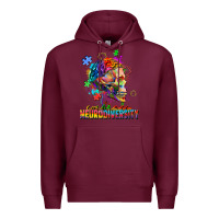 Burgundy Embrace neurodiversity Premium Hoodie - FaDigitalArtStudio