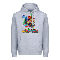 Heather Grey Embrace neurodiversity Premium Hoodie - FaDigitalArtStudio