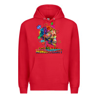 Red Embrace neurodiversity Premium Hoodie - FaDigitalArtStudio