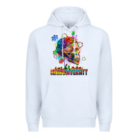 White Embrace neurodiversity Premium Hoodie - FaDigitalArtStudio