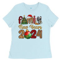 Baby Blue family new years 2024 Ladies Tee - MaliasSmallBusiness