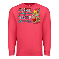 Cardinal Coffee Gives Me Teacher Powers Premium Sweatshirt - CowhideDigitalArt