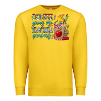 Lemon Coffee Gives Me Teacher Powers Premium Sweatshirt - CowhideDigitalArt