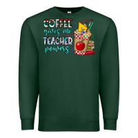 Sports Green Coffee Gives Me Teacher Powers Premium Sweatshirt - CowhideDigitalArt