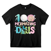 Black 100 mermazing days Heavy Core Tee - MaliasSmallBusiness