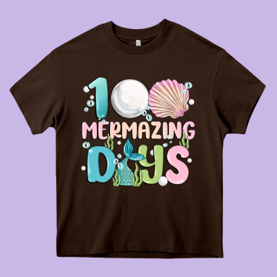 100 Mermazing Days Heavy Core Tee Designed By Maliassmallbusiness