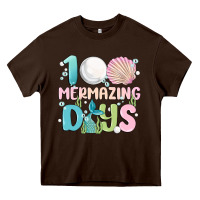 Chocolate Brown 100 mermazing days Heavy Core Tee - MaliasSmallBusiness