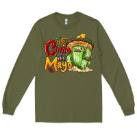 Army Green Cinco de mayo with cactus Long Sleeve Tee - NancyCooperArtShop