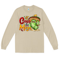 Mushroom Cinco de mayo with cactus Long Sleeve Tee - NancyCooperArtShop