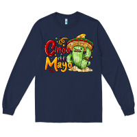 Navy Cinco de mayo with cactus Long Sleeve Tee - NancyCooperArtShop