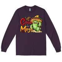 Plum Cinco de mayo with cactus Long Sleeve Tee - NancyCooperArtShop