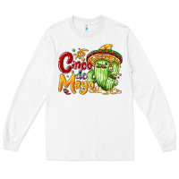 White Cinco de mayo with cactus Long Sleeve Tee - NancyCooperArtShop