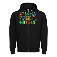 Black I teach super heroes Zipper Hoodie - FaDigitalArtStudio