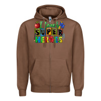 Chestnut I teach super heroes Zipper Hoodie - FaDigitalArtStudio