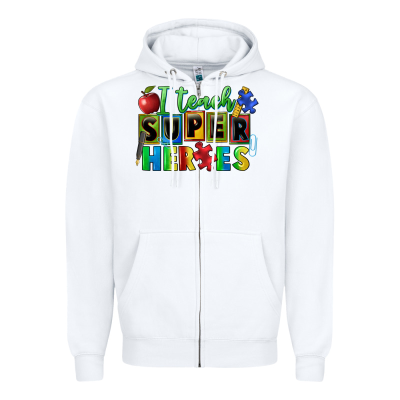 I Teach Super Heroes Zipper Hoodie by FaDigitalArtStudio | Teevron
