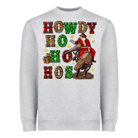 Heather Grey howdy ho ho hos christmas Heavyweight Sweatshirt - CowGirlArtShop