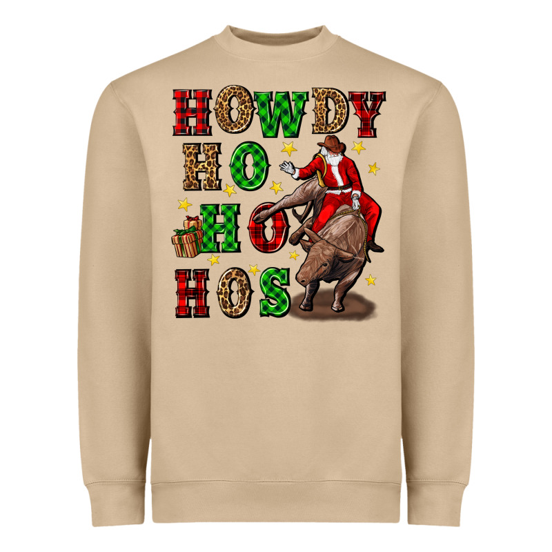 Howdy Ho Ho Hos Christmas Heavyweight Sweatshirt by CowGirlArtShop | Teevron