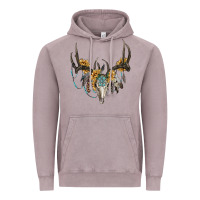 Vintage Zinc boho deer skull sunflowers and gemstone Vintage Hoodie - RanaPortraitStore