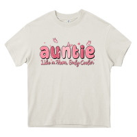 Cream auntie like a mom only cooler Heavy Core Tee - MaliasSmallBusiness