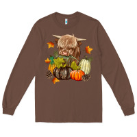 Chestnut Heifer with Pumpkins Long Sleeve Tee - texasbilliewilder