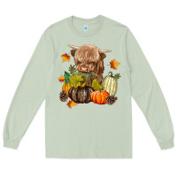 Matcha Heifer with Pumpkins Long Sleeve Tee - texasbilliewilder