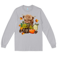 Moon Dust Heifer with Pumpkins Long Sleeve Tee - texasbilliewilder