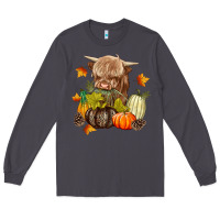 Smoke Heifer with Pumpkins Long Sleeve Tee - texasbilliewilder