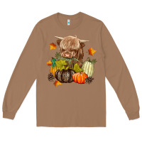 Toasted Coconut Heifer with Pumpkins Long Sleeve Tee - texasbilliewilder