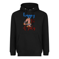 Black happy 4th of july Heavyweight Hoodie - BundleAndBundleShop