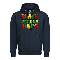 Navy black history vibes Zipper Hoodie - FaDigitalArtStudio