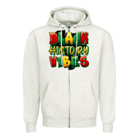 Oatmeal Heather black history vibes Zipper Hoodie - FaDigitalArtStudio