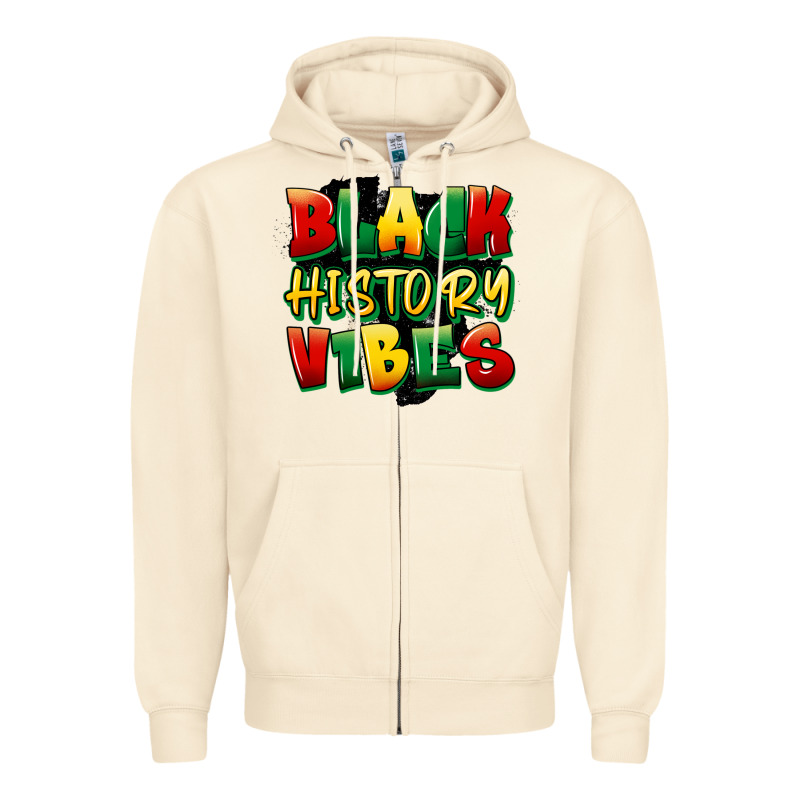Black History Vibes Zipper Hoodie by FaDigitalArtStudio | Teevron