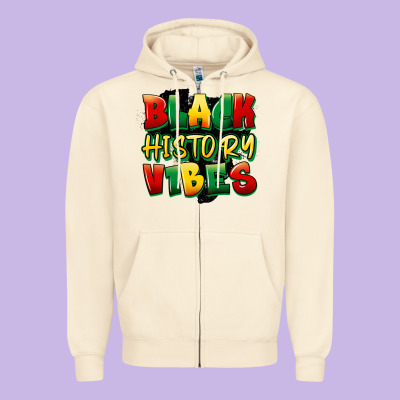 Black History Vibes Zipper Hoodie Designed By Fadigitalartstudio