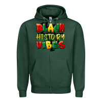 Sports Green black history vibes Zipper Hoodie - FaDigitalArtStudio