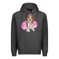 Charcoal Heather balerina beagle with tutu Premium Hoodie - RanaPortraitStore