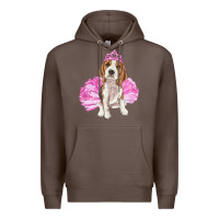Coffee balerina beagle with tutu Premium Hoodie - RanaPortraitStore