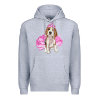 Heather Grey balerina beagle with tutu Premium Hoodie - RanaPortraitStore