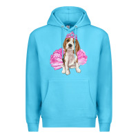 Ocean Blue balerina beagle with tutu Premium Hoodie - RanaPortraitStore