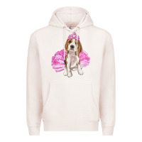 Pale Pink balerina beagle with tutu Premium Hoodie - RanaPortraitStore